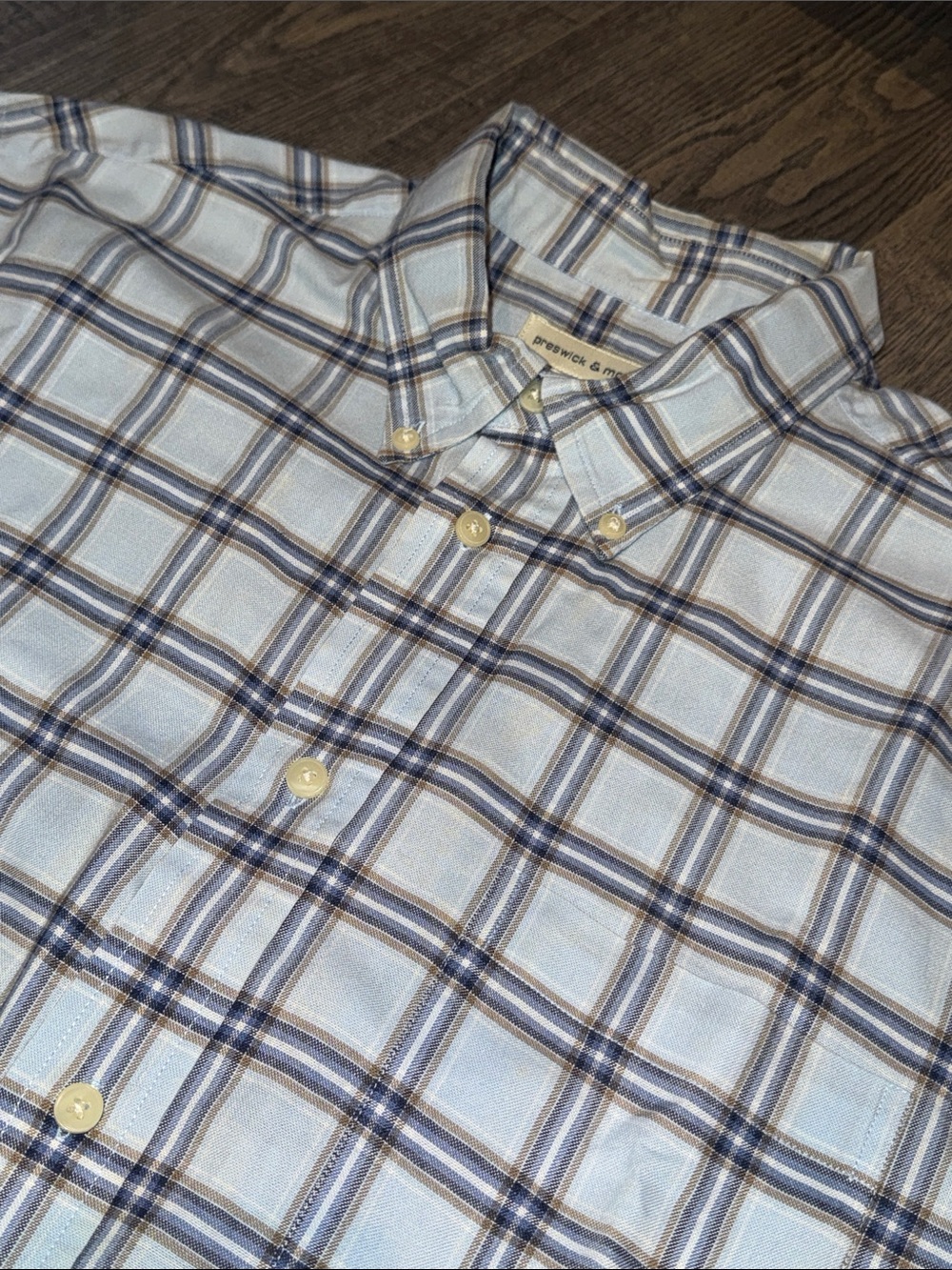 Preswick & Moore Plaid Cotton Blend Large Button Down Shirt - Picture 2 of 5